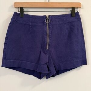 Women's Maeve blue high waist Zipper Shorts size 4